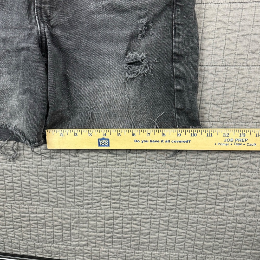Mid Rise Loose Denim Jean Shorts Jorts Women 4 Black Long 6" Inseam Baggy Y2K - Picture 9 of 11